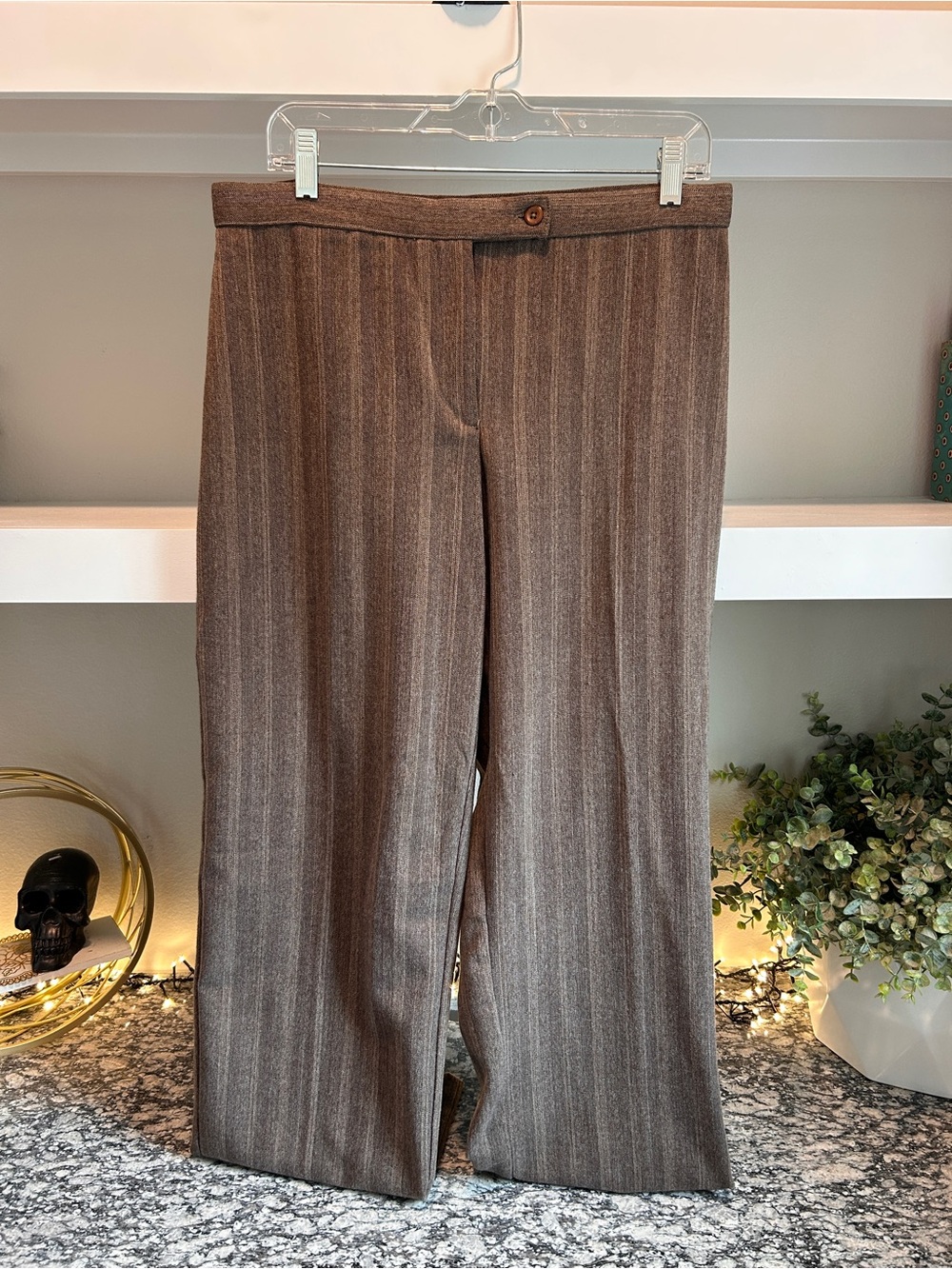 Briggs New York | Brown Pinstripe Dress Pants